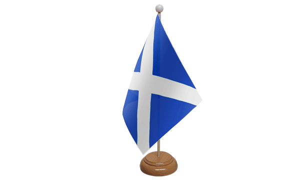 St Andrews (Light Blue) Small Flag with Wooden Stand